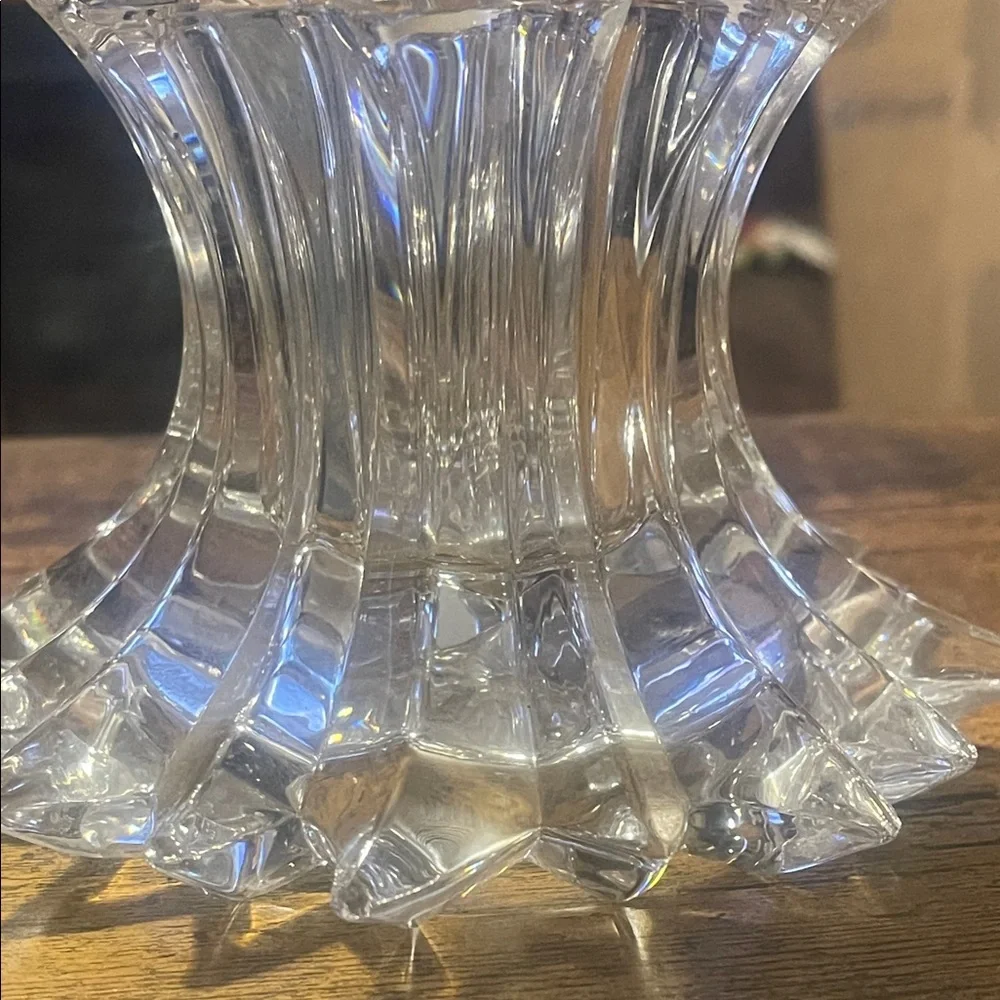 PartyLite Clear Scalloped Glass Accent Vase